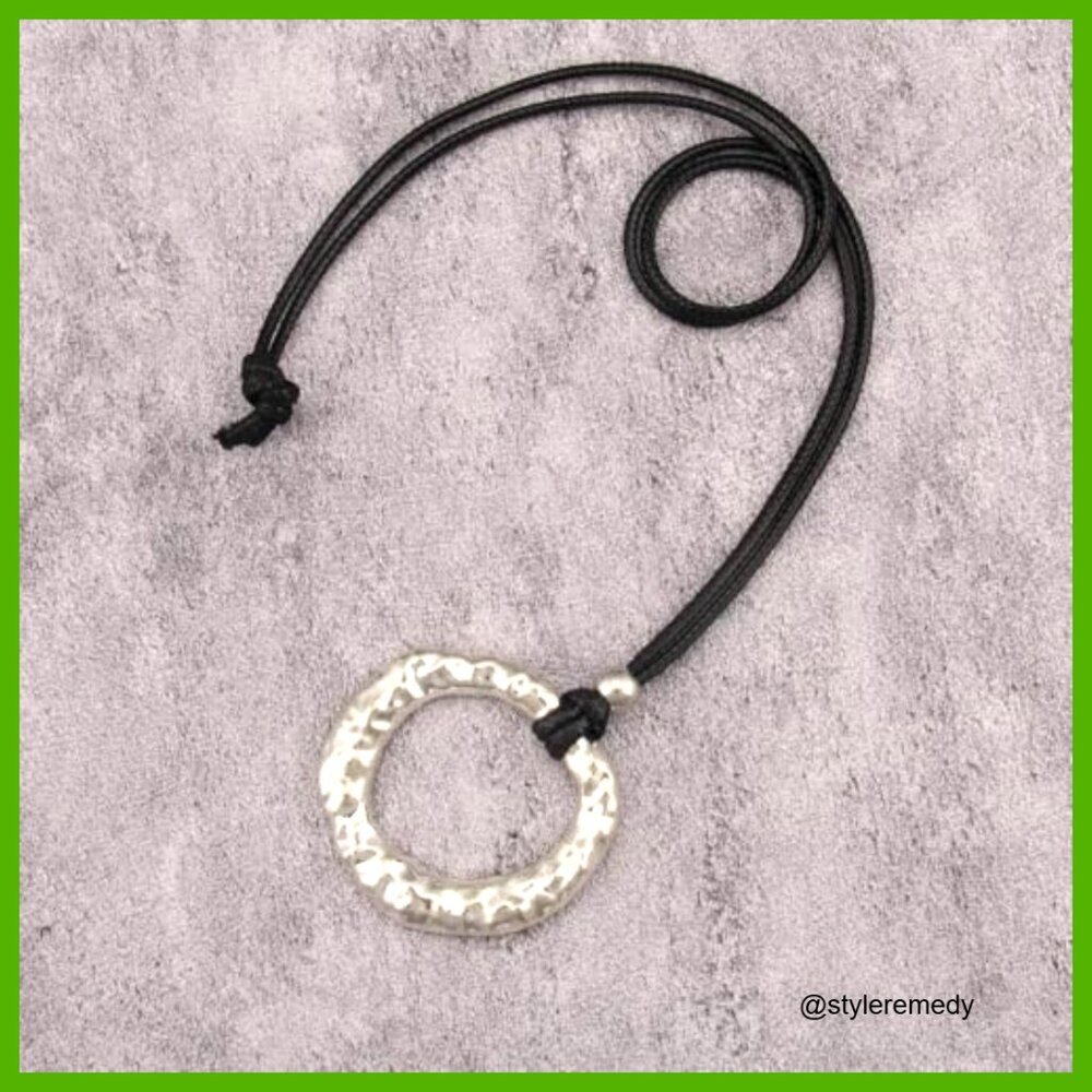 Chunky Boho Statement Necklace Adjustable Leather… - image 5